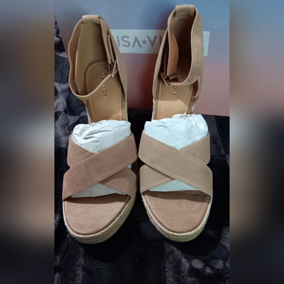 Lisa Vicky Cognac Wedge Sandals Gemi-V
